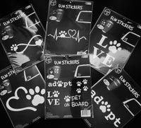 Car window decal Stickers with pet paws prints