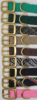 Double Braided Dog Collar with Brass Buckle