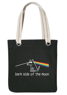 Canvas Tote Bag for Dog People "Bark Side Of The Moon"