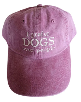 Baseball cap hat I prefer dogs over people pink