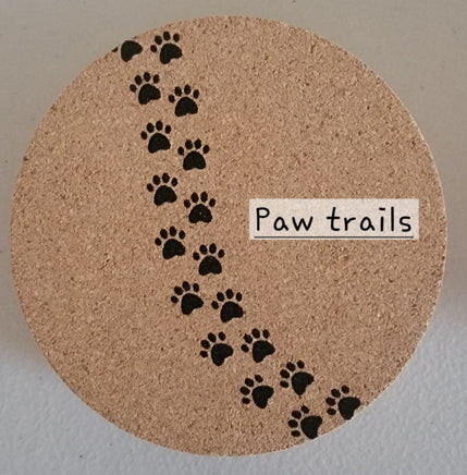 Beverage Coaster with paw prints