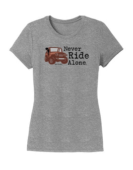 Tee-Shirt Womens, Grey, Never Ride Alone