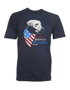 Tee Shirt Unisex, Blue,  Loyalty, Bravery, Freedom