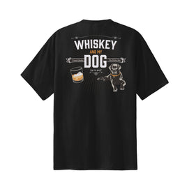 Unisex Tee Shirt in black that says Whiskey and my Dog
