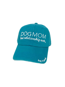 Baseball cap, hat  By Dog is Good That says 'Dog Mom, Best relationship ever!'ays