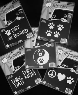 Car window Decal with pet paws, paw hearts