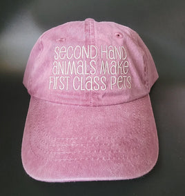 Hat, Baseball Cap Rose 'Second Hand Animals Make First Class Pets"