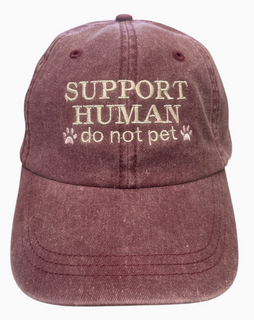 Hat, Baseball Cap Rose 'Support Human'