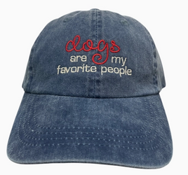 Hat, Baseball Cap Denim 'Dogs are my Favorite People'