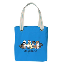 Canvas Tote Bag for Dog People "Dogaholic"