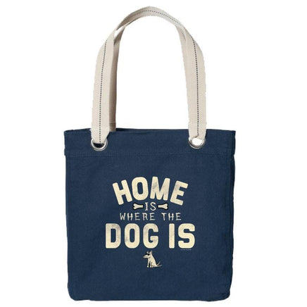 Canvas Tote "home is where the dog is"