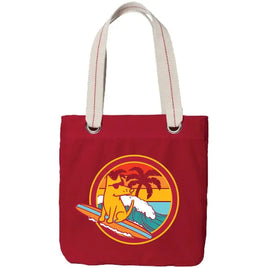 Canvas Tote Bag for Dog People "Ocean Pawcific"