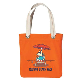 Canvas Tote Bag for Dog People "Resting Beach Face"