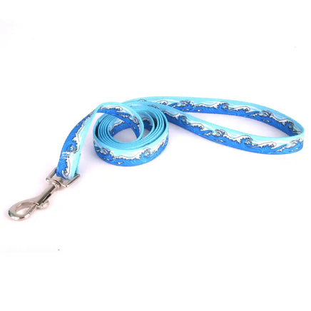 Designer Dog Leash, Blue ocean waves