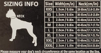 Padded reflective dog collar size chart