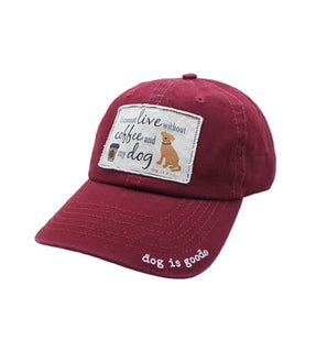 Baseball cap hat I cannot live without coffee and my dog