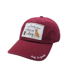 Baseball cap hat I cannot live without coffee and my dog
