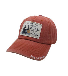 Baseball cap hat I cannot live without music and my dog