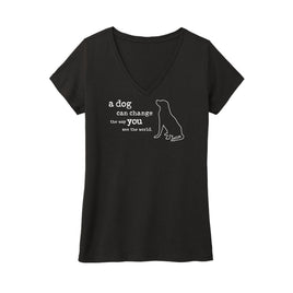 T-Shirt Womens, Black, A Dog Can Change The Way You See The world