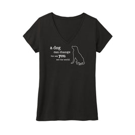 Tee-Shirt Women's, Black, A Dog Can Change The Way You See The world