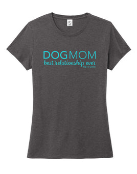 Tee-Shirt Womens, Charcoal, Dog Mom