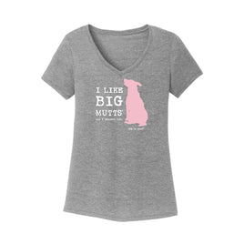 T-Shirt Womens, Gray, I Like Big Mutts