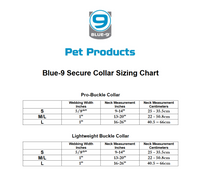  Sizing chart for Secure Lightweight Dog Collar by Blue9