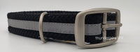 Double Braided Dog Collar, Black With Reflective Strip