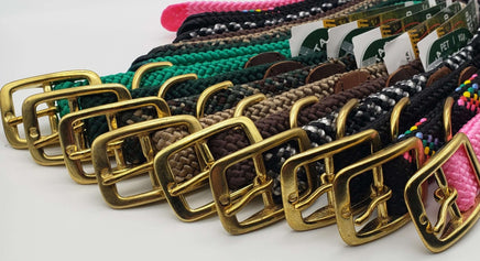Double Braided Dog Collar with Brass Buckle